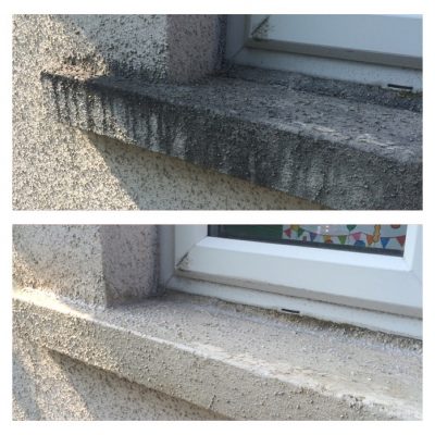 Before and after window sill