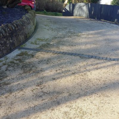 moss build-up on resin bound driveway