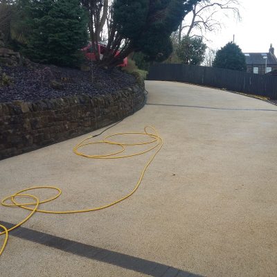 professionally cleaned resin bound driveway